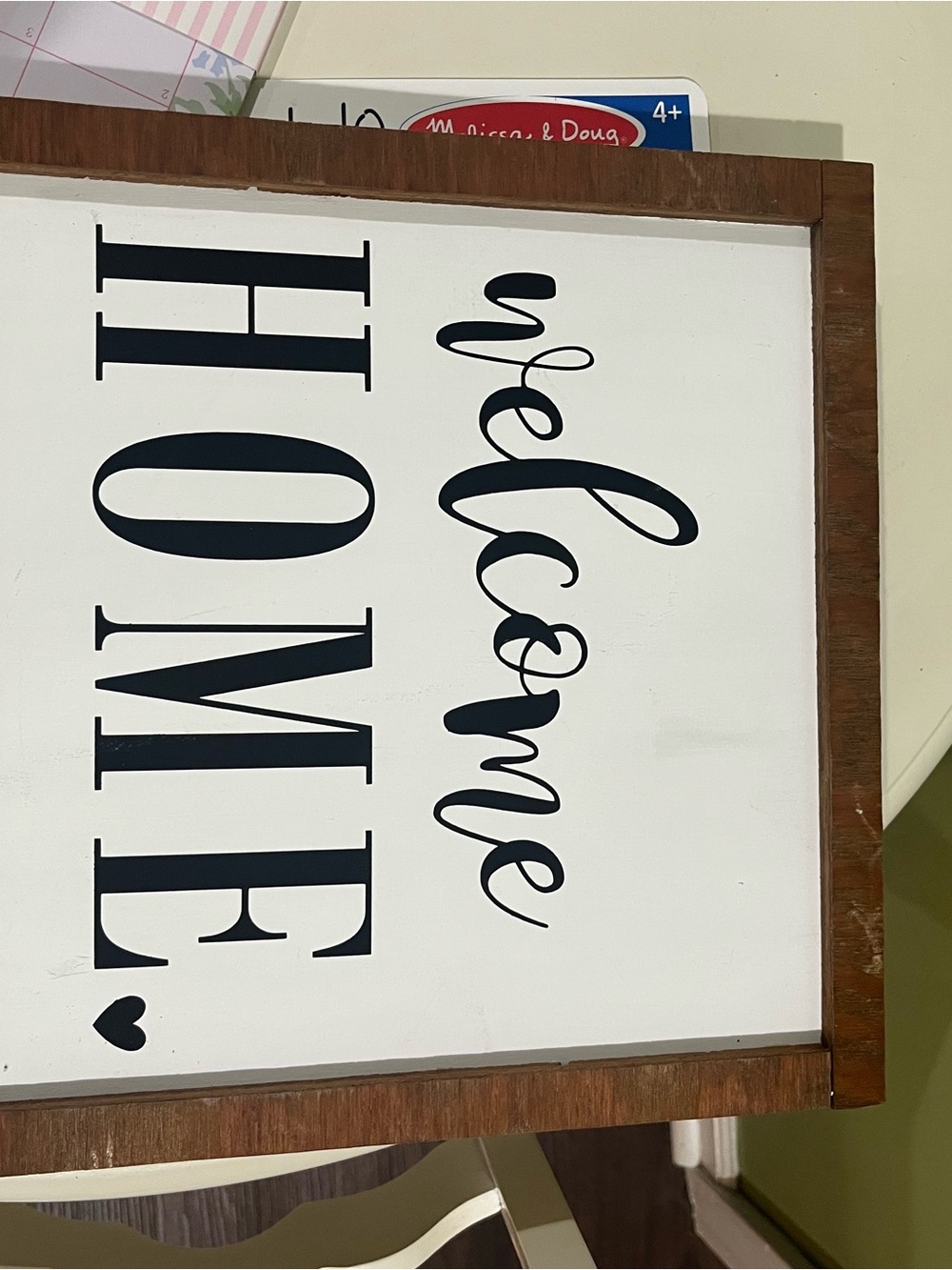 Welcome Home Wall Sign - White with Black Text